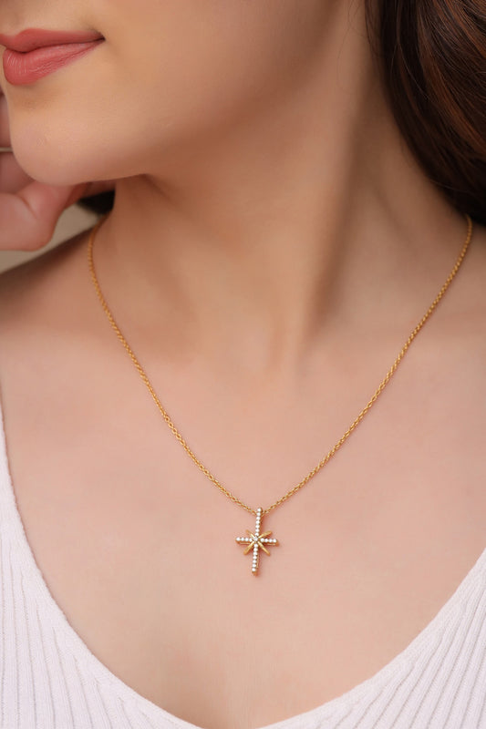 Moissanite Star Pendant Necklace 