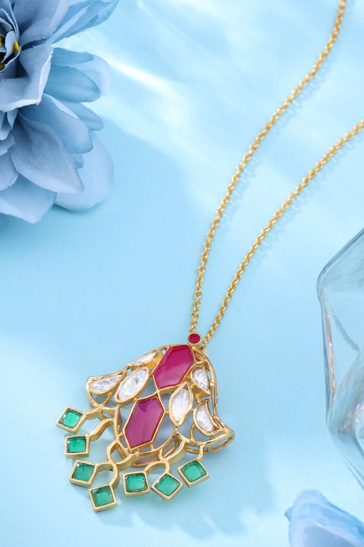 Designer Moissanite Pendant Necklace 