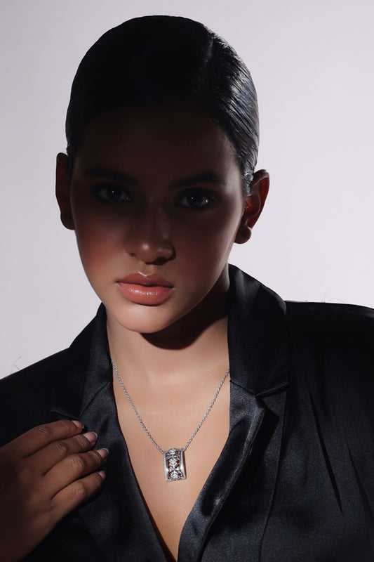 Contemporary Floral Pendant Necklace 