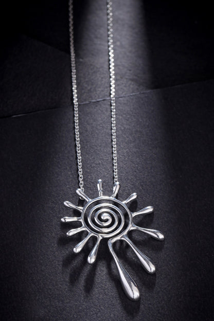 Contemporary Spiral Pendant Necklace 
