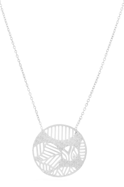 Contemporary Silver Pendant Necklace 