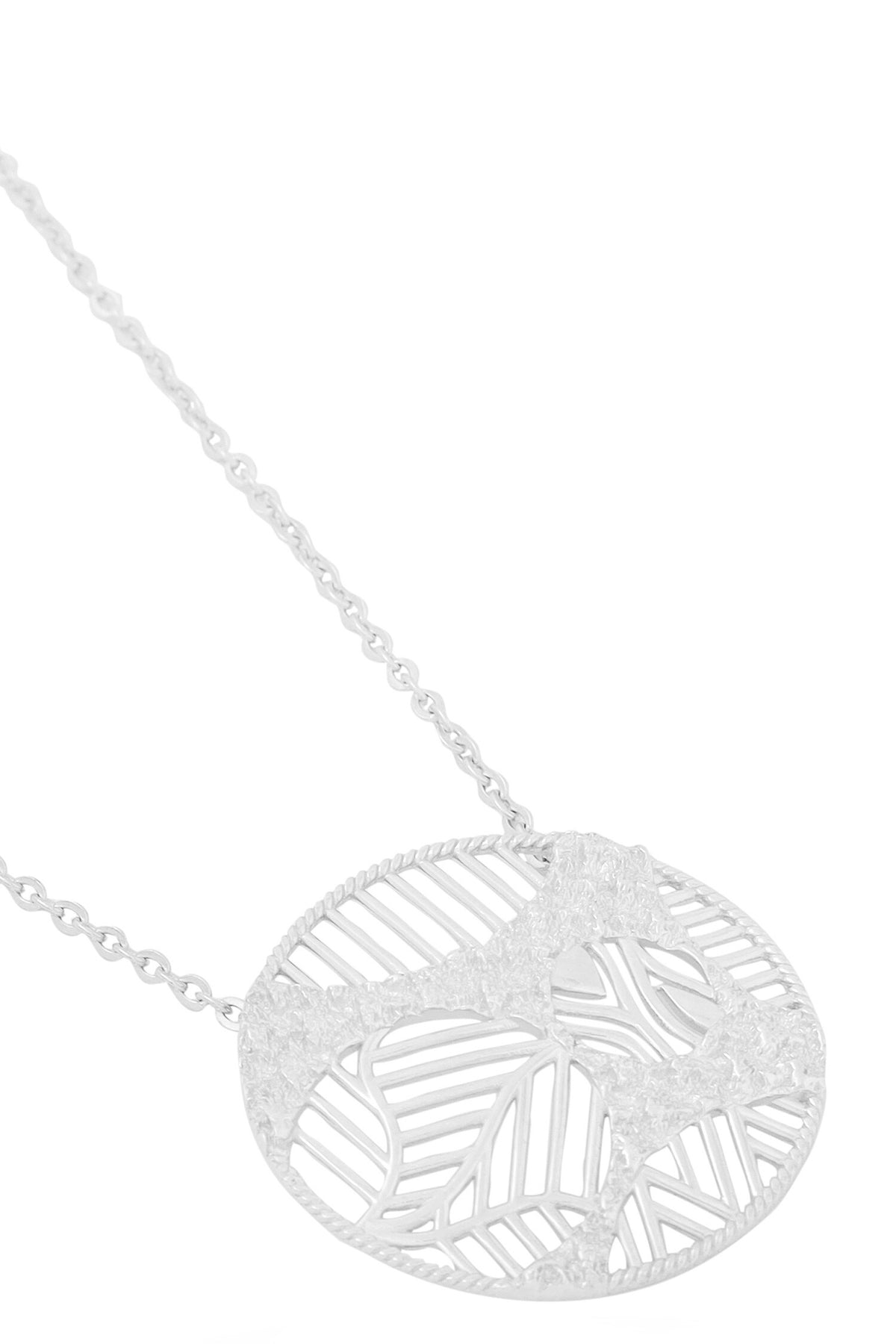 Contemporary Silver Pendant Necklace 