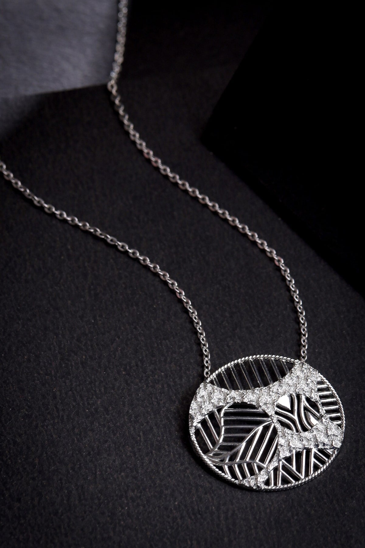 Contemporary Silver Pendant Necklace 