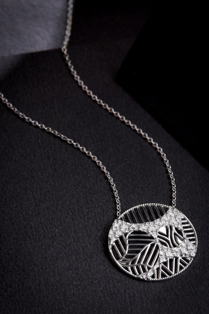 Contemporary Silver Pendant Necklace 