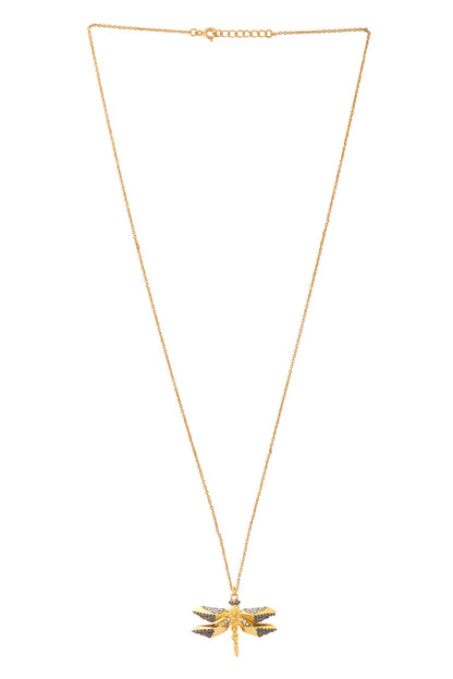 Moissanite Dragonfly Pendant Necklace 