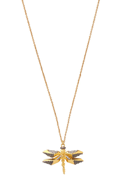Moissanite Dragonfly Pendant Necklace 