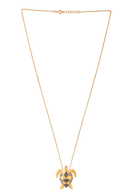 Moissanite Turtle Pendant Necklace 
