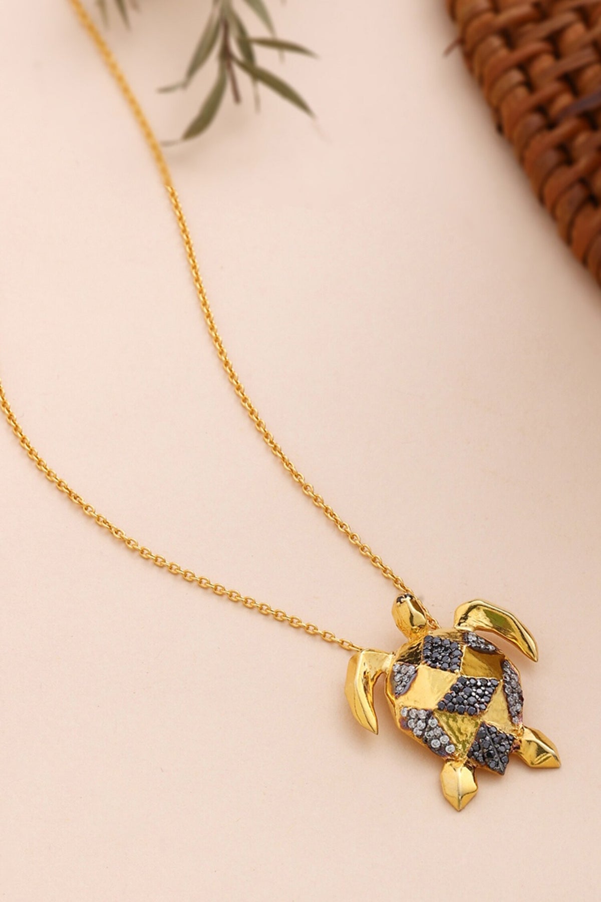 Moissanite Turtle Pendant Necklace 