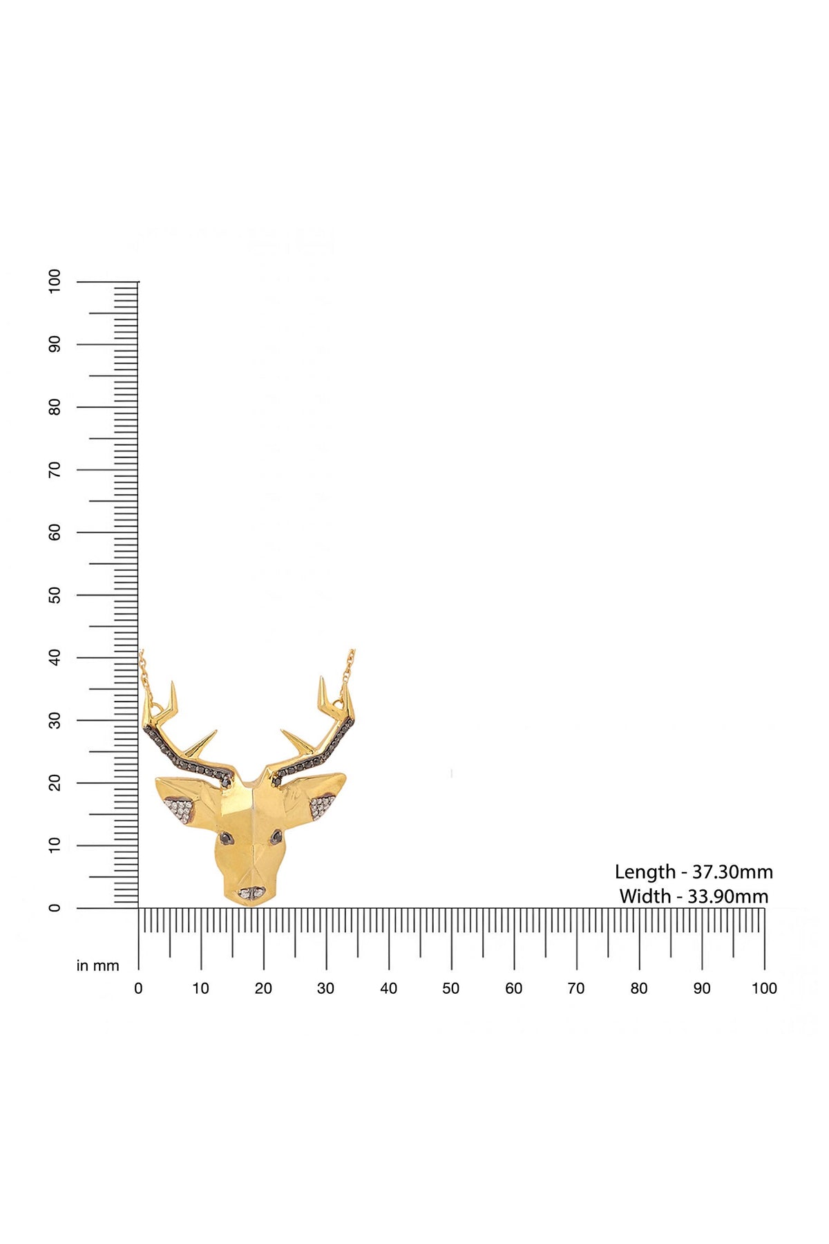 Moissanite Deer Head Pendant Necklace 