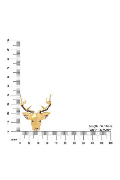 Moissanite Deer Head Pendant Necklace 