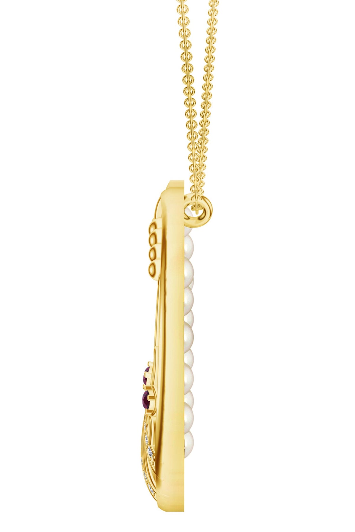 Contemporary Gold Pendant Necklace 