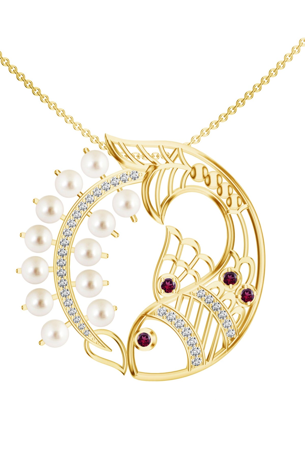 Contemporary Gold Pendant Necklace 