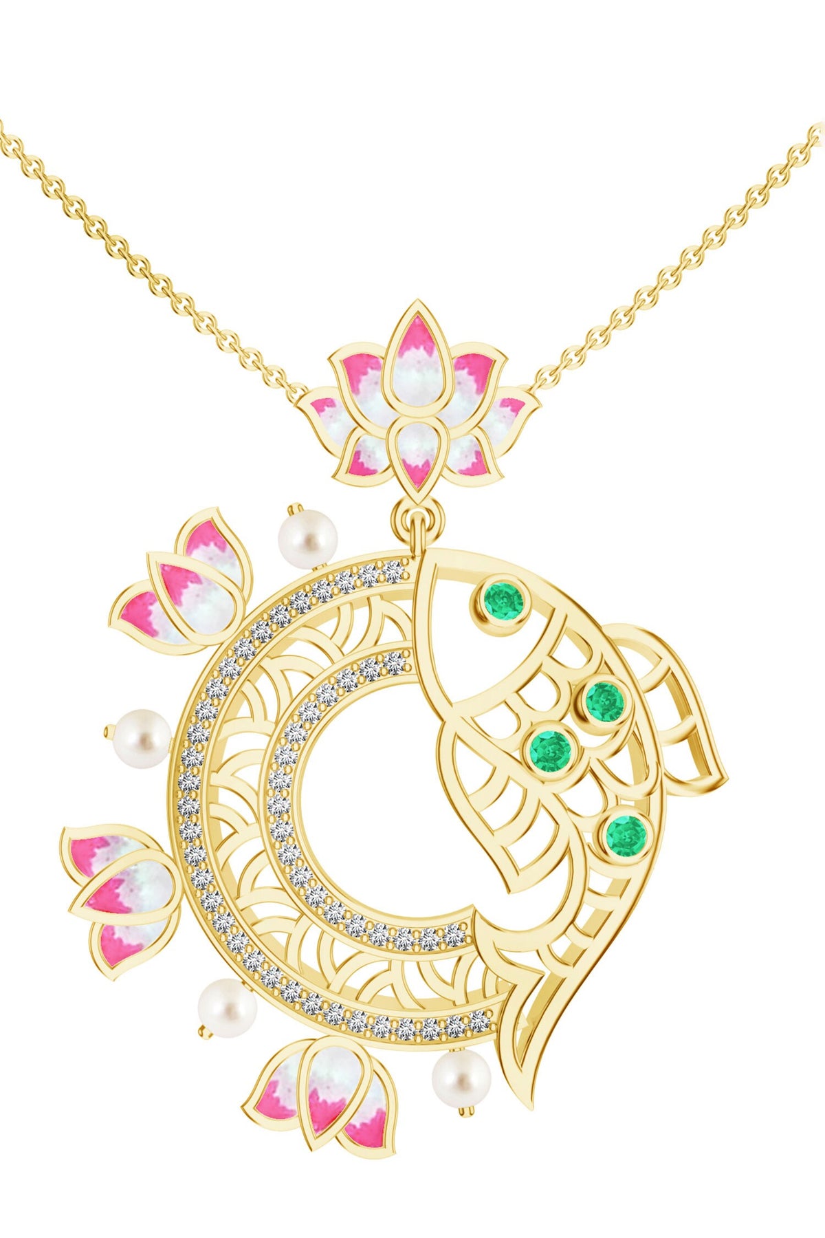 Designer Onyx Moissanite Pendant Necklace 
