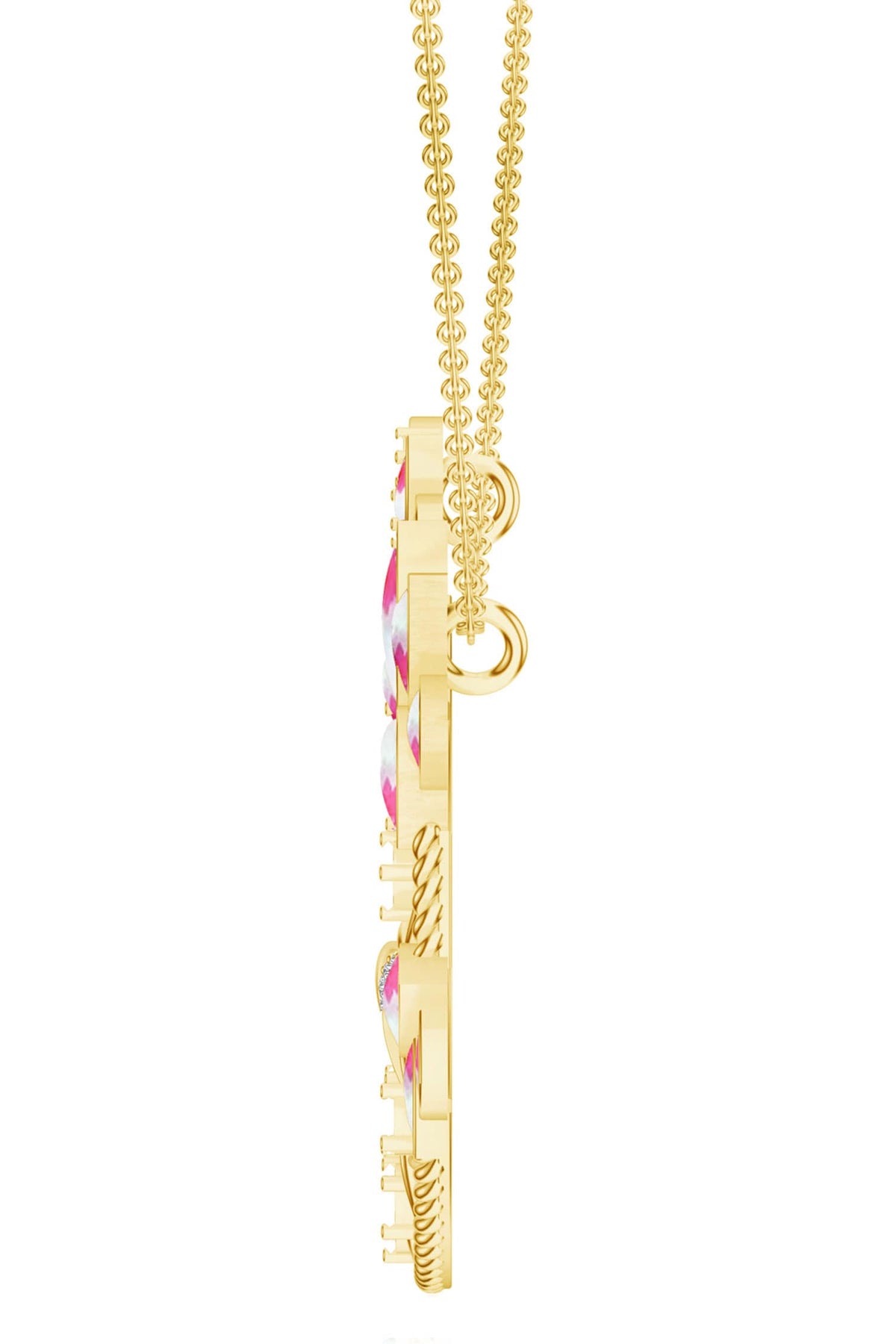Floral Onyx Moissanite Pendant Necklace 
