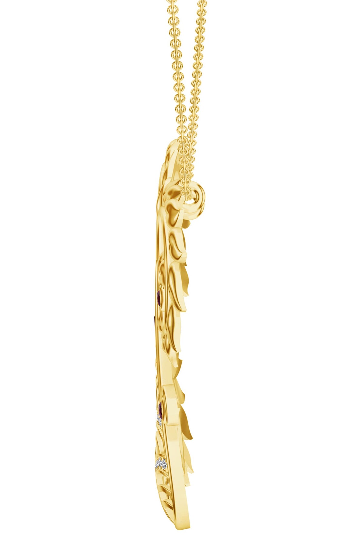 Floral Design Pendant Necklace 