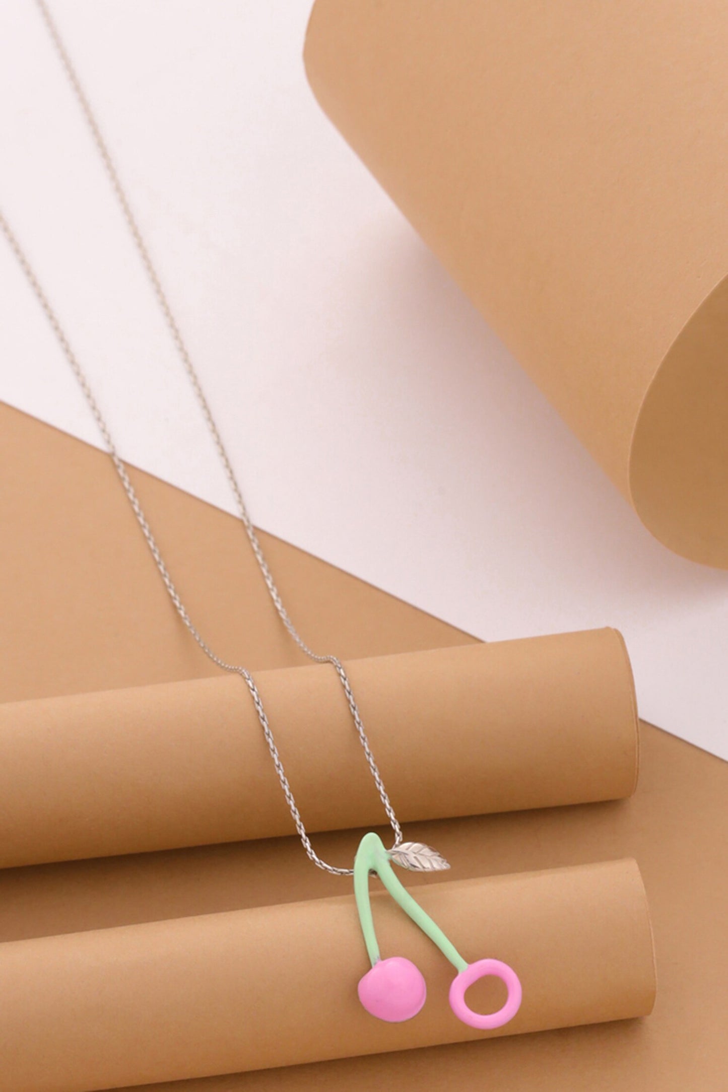 Contemporary Cherry Pendant Necklace 