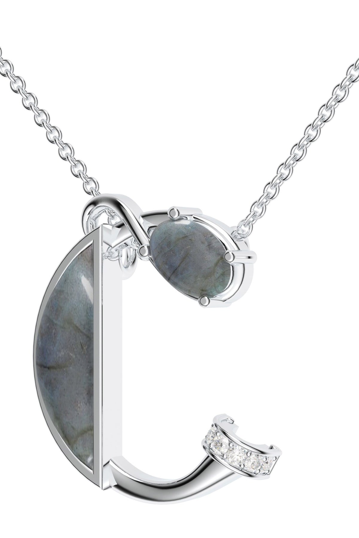 Contemporary Moissanite Pendant Necklace 