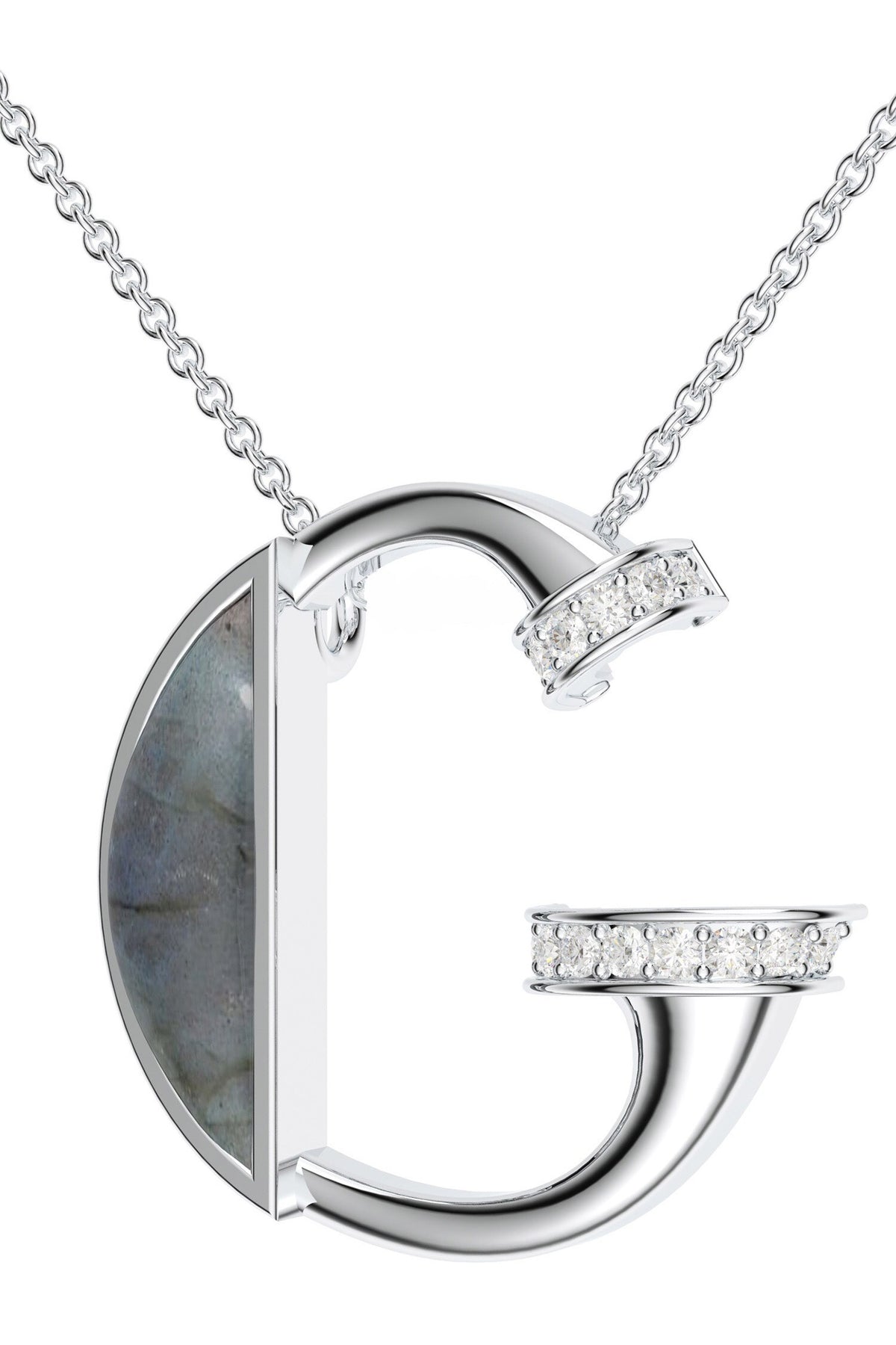 Contemporary Moissanite Pendant Necklace 
