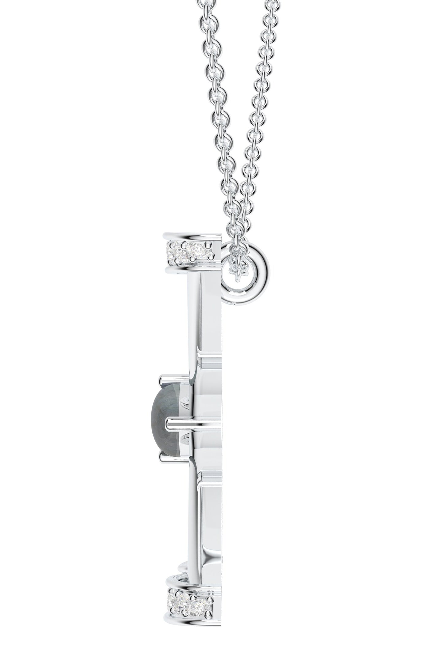 Silver Moissanite Pendant Necklace 