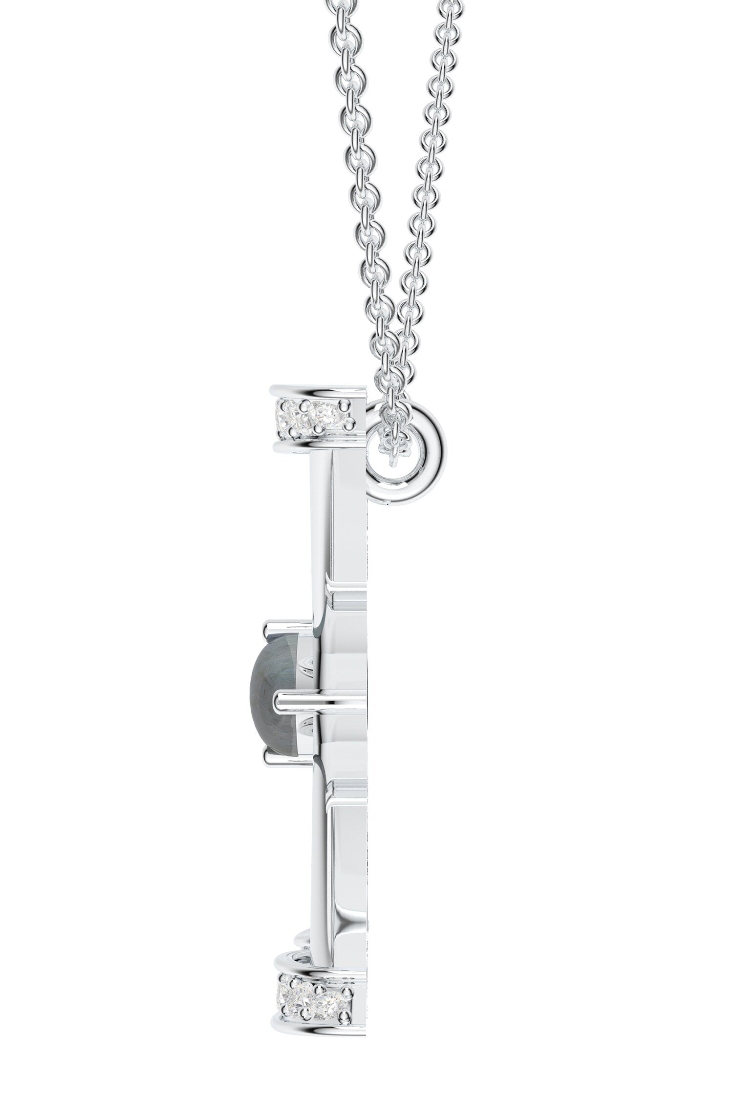 Silver Moissanite Pendant Necklace 