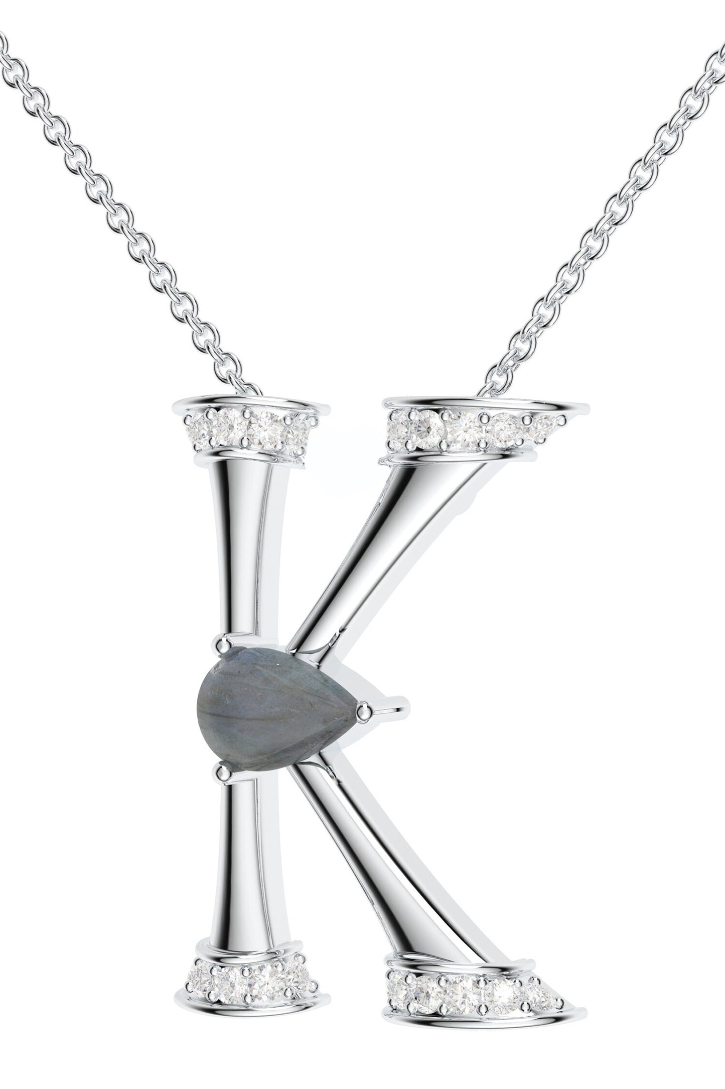 Silver Moissanite Pendant Necklace 