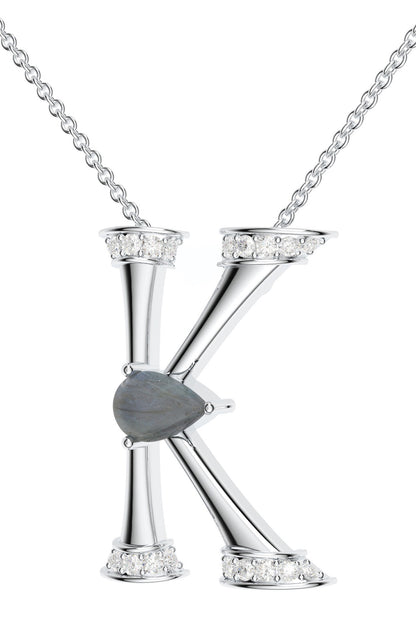 Silver Moissanite Pendant Necklace 