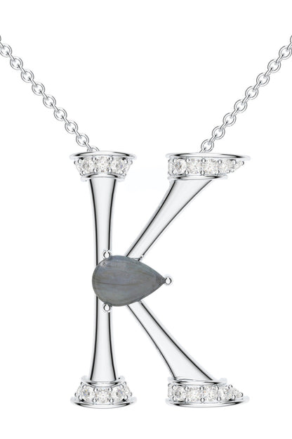 Silver Moissanite Pendant Necklace 