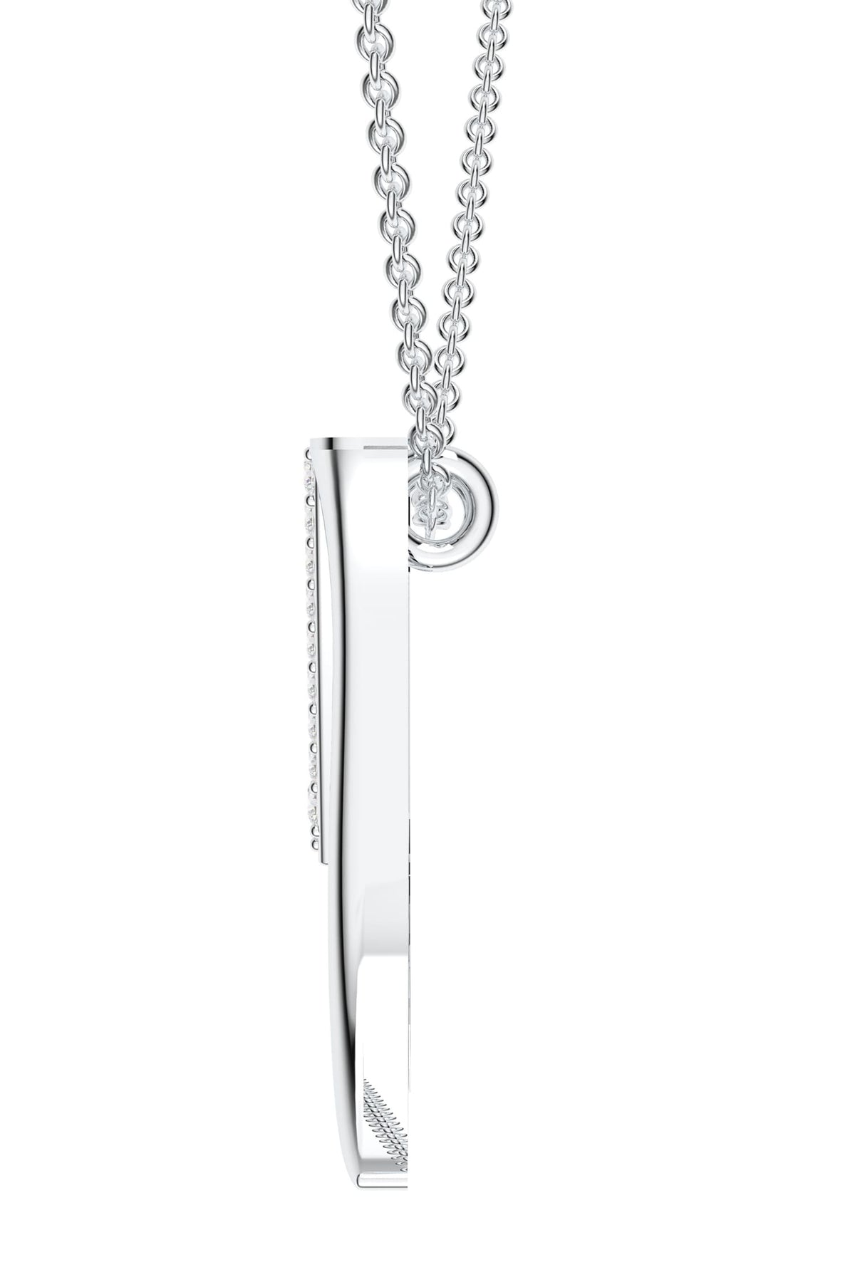 Moissanite Silver Initial Pendant Necklace 