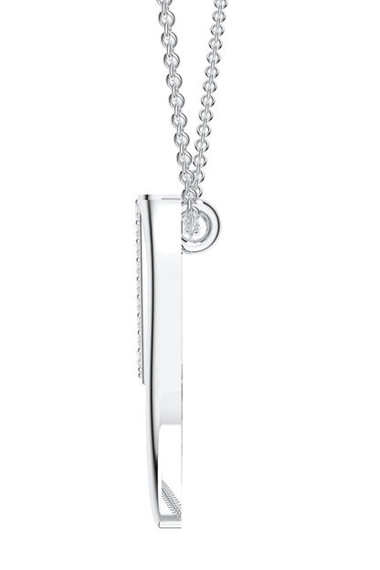 Moissanite Silver Initial Pendant Necklace 
