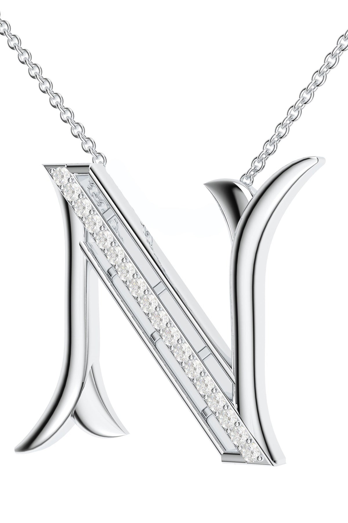 Moissanite Sterling Silver Pendant Necklace 