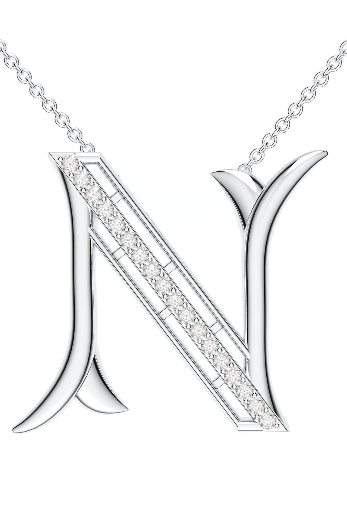 Moissanite Sterling Silver Pendant Necklace 