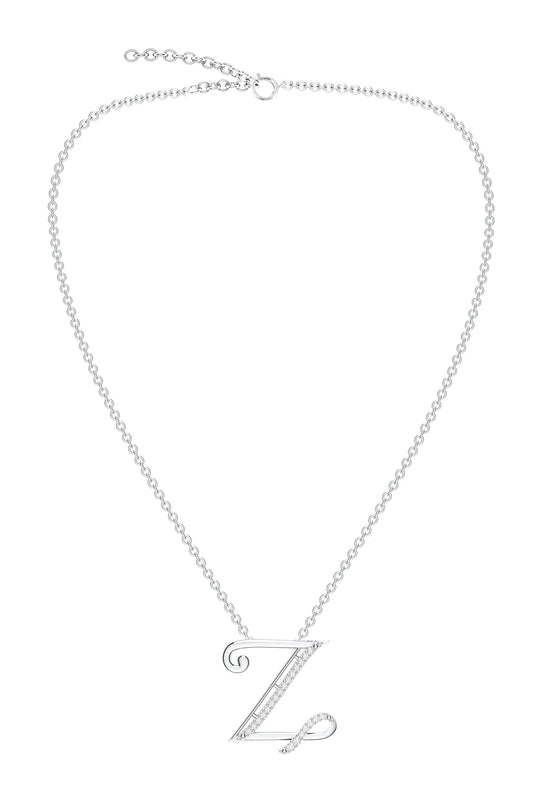 Moissanite Initial Pendant Necklace 
