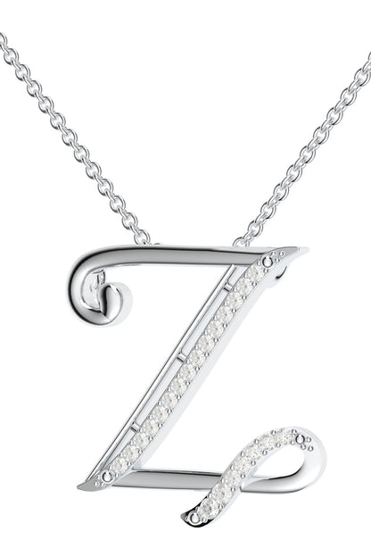 Moissanite Initial Pendant Necklace 