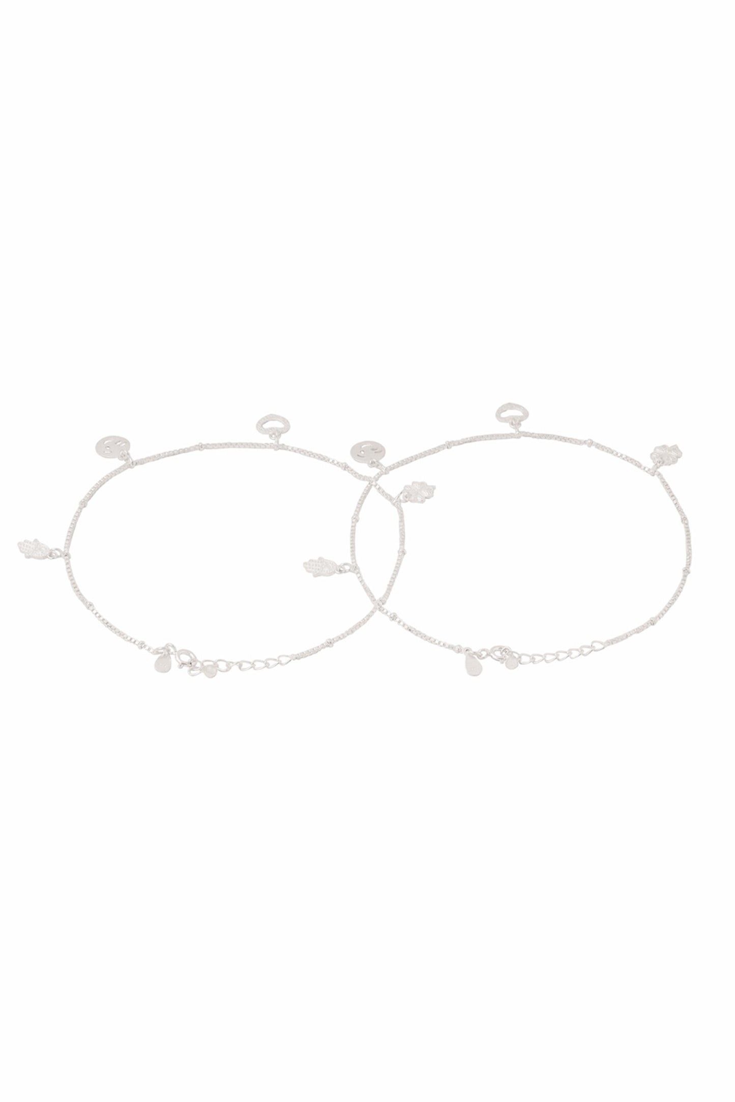 Designer Sterling Silver Anklet Set 