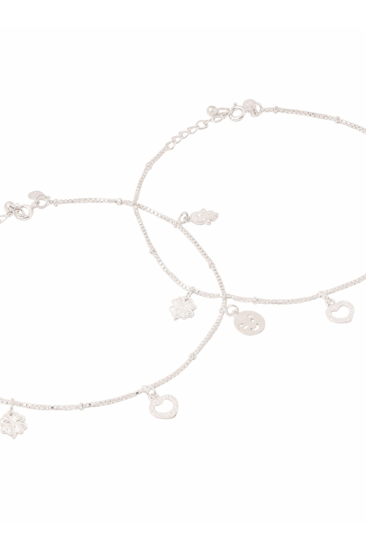 Designer Sterling Silver Anklet Set 
