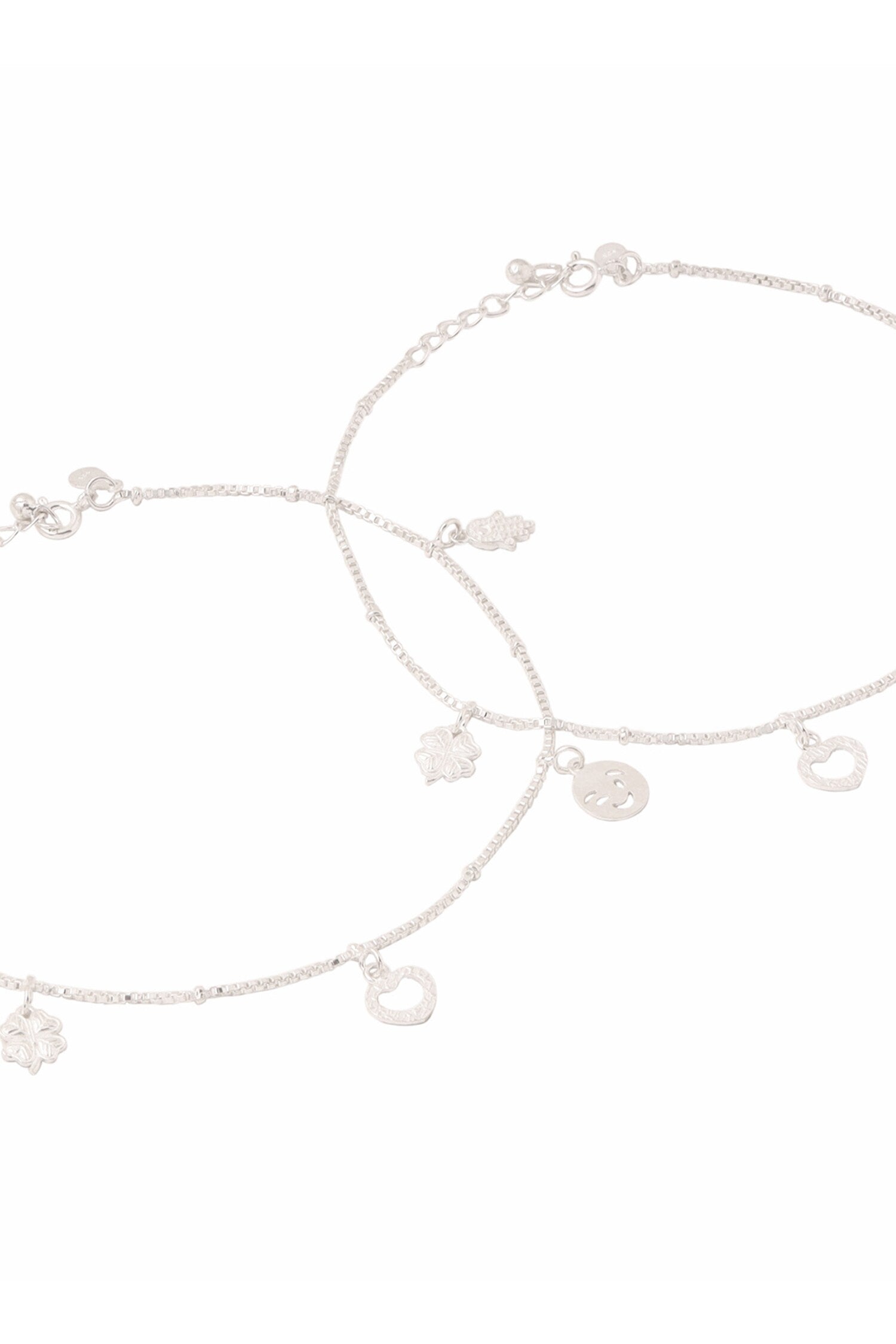 Designer Sterling Silver Anklet Set 