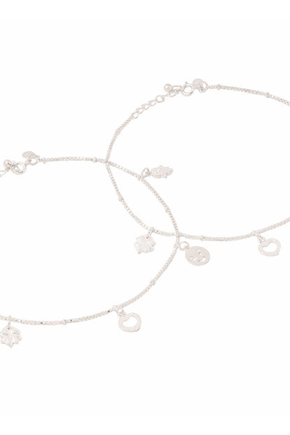 Designer Sterling Silver Anklet Set 