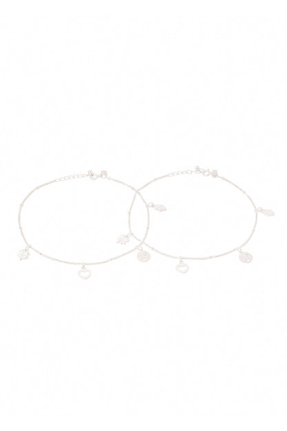 Designer Sterling Silver Anklet Set 