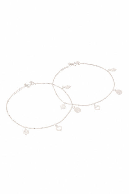 Designer Sterling Silver Anklet Set 