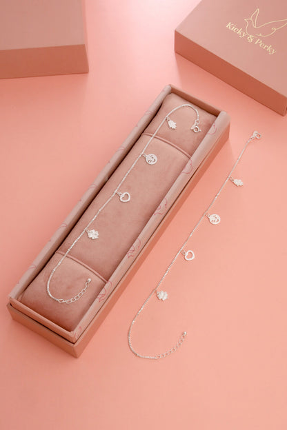 Designer Sterling Silver Anklet Set 
