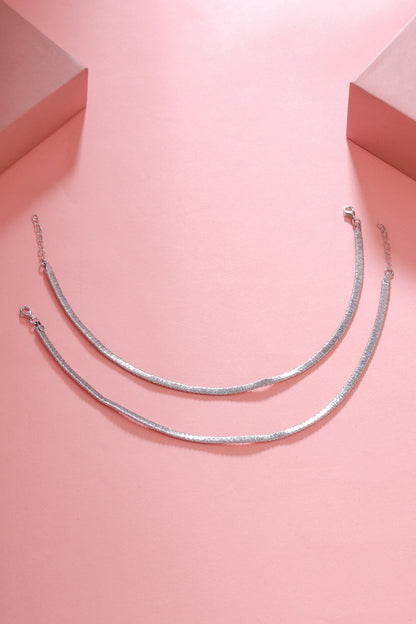 Silver Designer Payal Anklet Set 