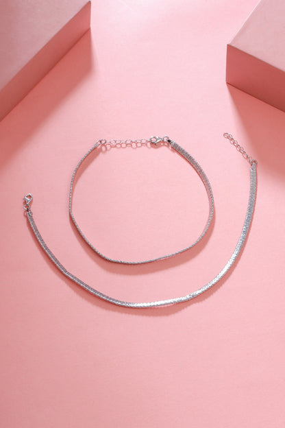 Silver Designer Payal Anklet Set 