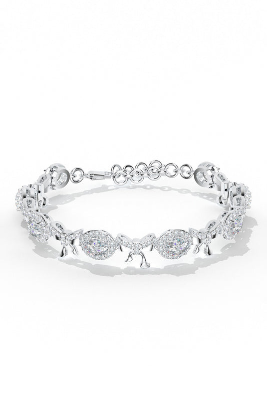 Designer Moissanite Silver Bracelet 
