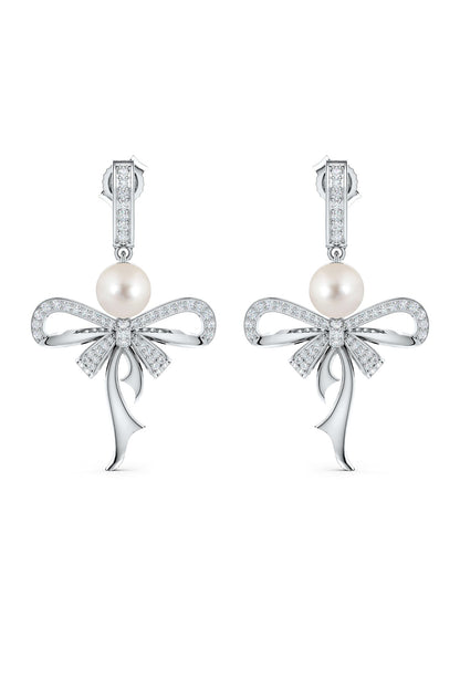 Designer Moissanite Pearl Drop Earrings 