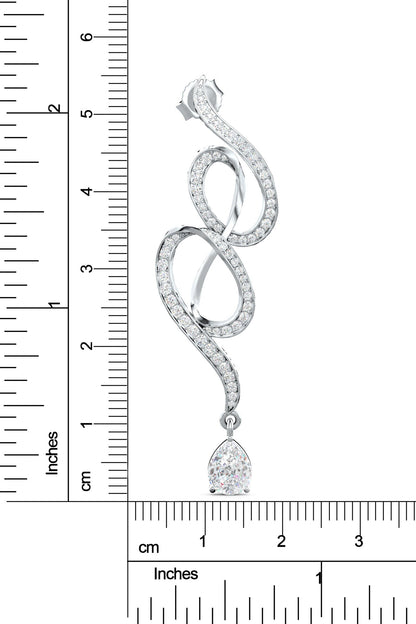 Contemporary Moissanite Dangle Earrings 