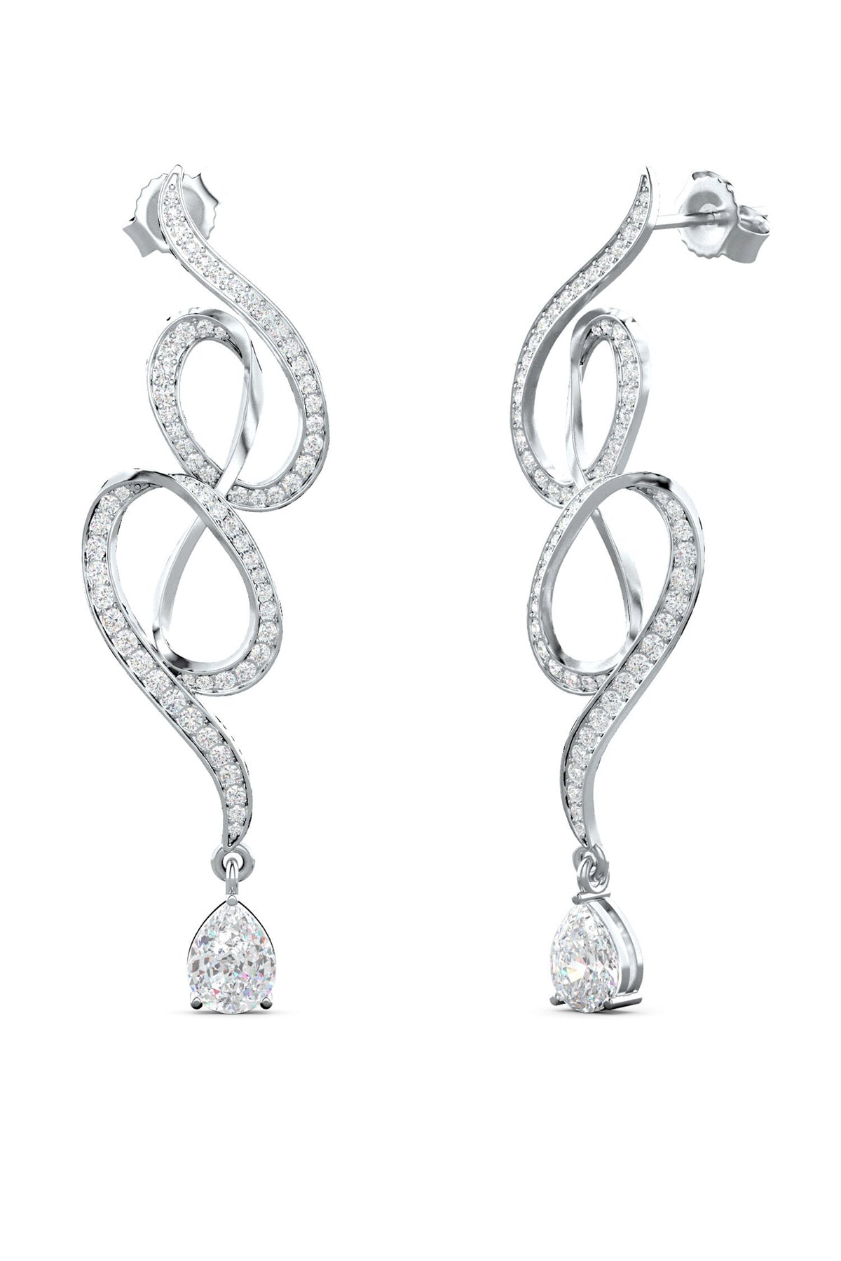 Contemporary Moissanite Dangle Earrings 