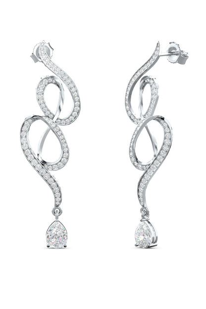 Contemporary Moissanite Dangle Earrings 