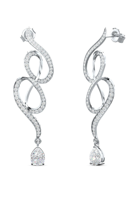 Contemporary Moissanite Dangle Earrings 