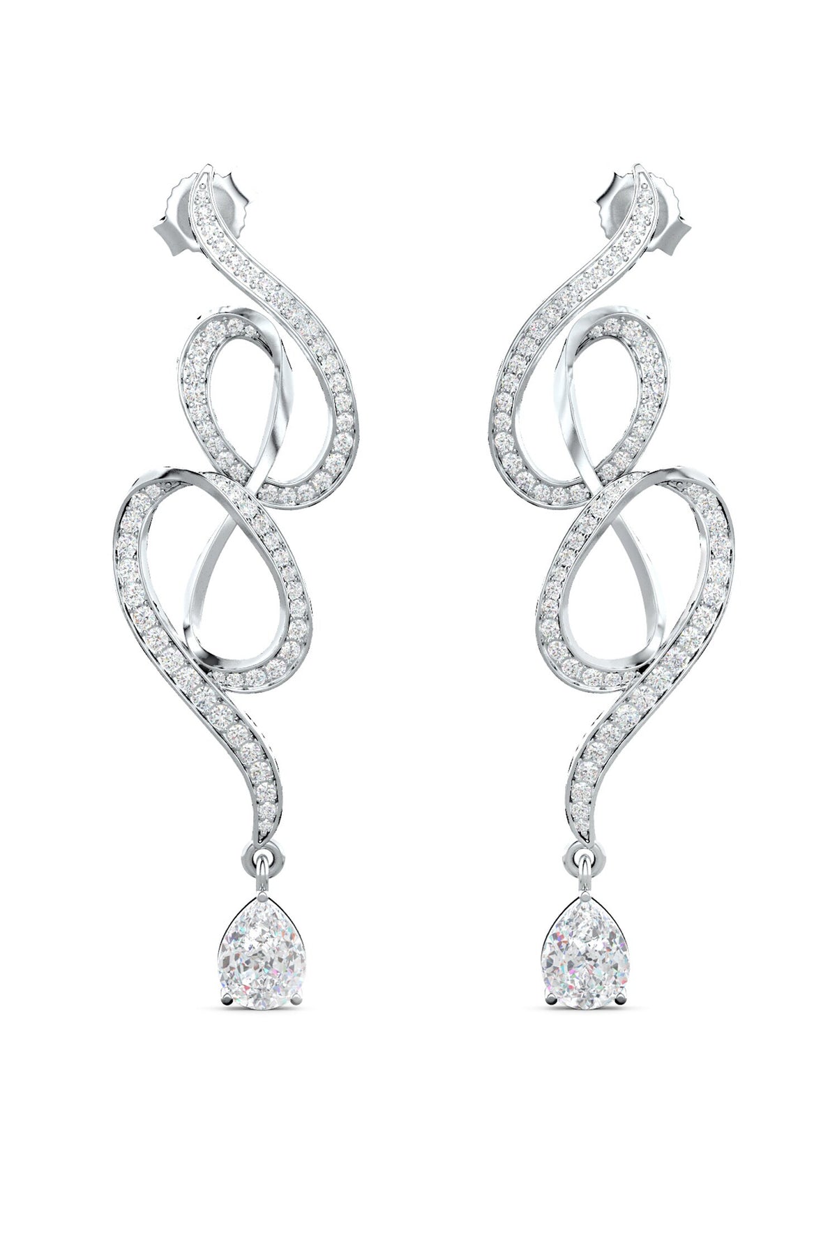 Contemporary Moissanite Dangle Earrings 