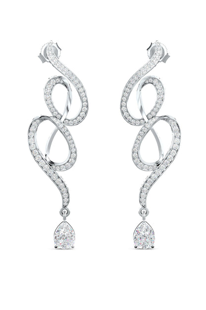 Contemporary Moissanite Dangle Earrings 